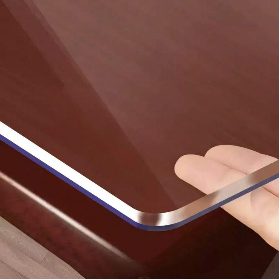 1 pezzo Protezione per tavolo in vinile, spessore 1,5 mm, semi-trasparente, resistente alle macchie, impermeabile, colore solido, non tessile, per tavoli da pranzo, da caffè, scrivanie - Decorazione per il Ringraziamento - Trasparente 1,5mm - Visualizzare 1