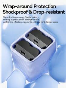 Llano Camera Battery Silicone Storage Case Dual Slot Protective Shell, Universal Fit For NP-FZ00, LP-E6NH, EN-EL15C, DMW-BLK22, NP-W235, EN-EL3E, Etc