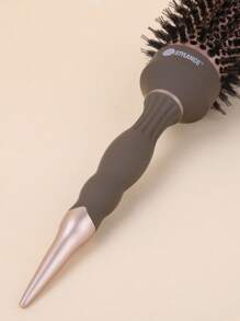 1pc Stylance Nano Ionic Ceramic Hair Salon Brush With Nylon Pins & Boar Bristle Tapered Handle For Hairstyling