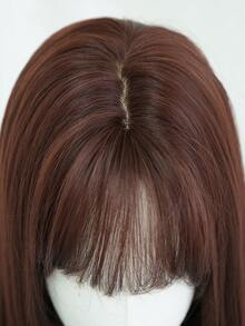 7JHH WIGS 34 Inch Extra Long Straight Raspberry Red Wig With Bangs - Super Long Natural Layered Wigs, High Quality Soft Synthetic Fiber Velvet Wine Burgundy Wigs For Women Daily Wear, Festival Ready Party Use, Mother's Day Gifts & Graduation Gift - Beginners Glueless Wig Accessories - 酒紅色 - 查看 5