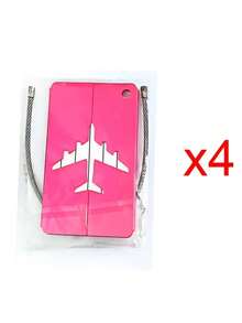 2-4pcs Aluminum Luggage Tag Set, Simple Plane Pattern, Stainless Steel Loop, Airplane Boarding Tags For Travel Carrying Identification, Travel Essentials|Stainless Steel Loop| Luggage Tag, Luggage Tags - MultiWarna - View 19