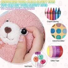 MUCUNNIA 100PCS 12mm Moon Safety Eyes For Crocheting With Washers Clear Safety Eyes For Amigurumi 3D Moon Crochet Eyes Doll Eyes For Animals Teddy Bear Crochet Toy