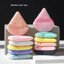 1pc/3pcs Triangle Powder Puff Setting Powder Makeup Sponge Fan Powder Finger Cushion Powder Puff
