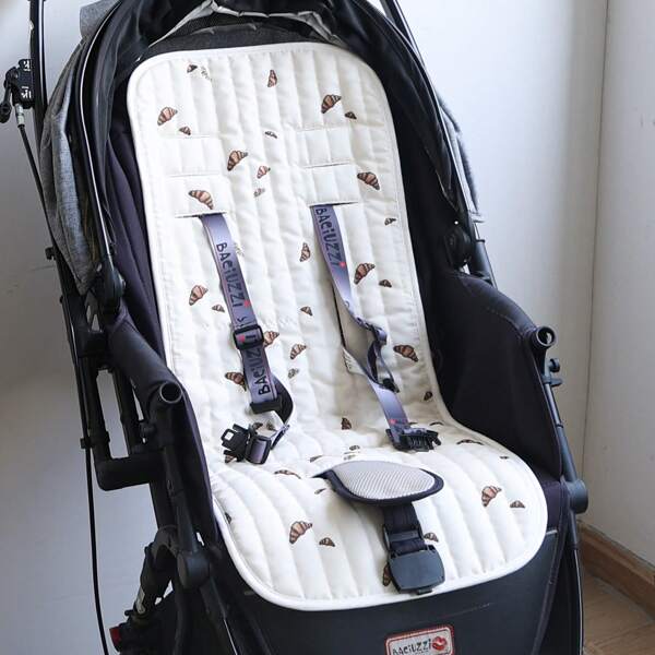 1 pieza Almohadilla para asiento de cochecito de bebé, con estampado floral, suave y cómoda, malla 3D transpirable, cojín de cochecito de bebé, almohadilla de enfriamiento, apta para uso de verano