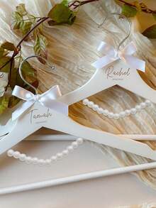 Personalized Bridesmaid Hanger - Wedding Dress Hanger - Wooden Carved Hanger - Bridal Gown Hanger - Wedding Name Hanger - Multicolor - View 5