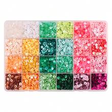 1 hộp 24 chiếc kim sa vảy cá nhiều màu 5mm có lỗ cho váy cưới tự làm của phụ nữ, váy tutu, vật liệu trang trí - bộ đồ - Xem 24
