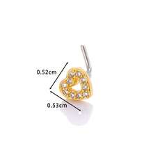 Toppiercing 1pc Stainless Steel L-Shaped Nose Stud With Hollow Out Heart Shaped Decoration - Yellow Gold - View 2