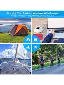 1 件可折叠便携式太阳能充电板，USB 输出，适合在旅行或露营期间为手机、风扇和其他设备充电
