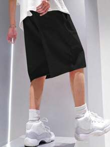 1pc Boys/Teen Loose Fit Casual Shorts With Pockets, Sporty & Cool, Outdoor Wear For Spring/Summer