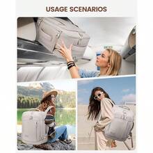 LOVEVOOK Carry On Backpack For Women Men,  35L Large Travel Bag Fits 15. 6" Laptop,  TSA Flight Approved Personal Item,  Waterproof Luggage For Daily Use Weekender Trip Work Business Uni,  Cloud Gray - Multicolor - View 9