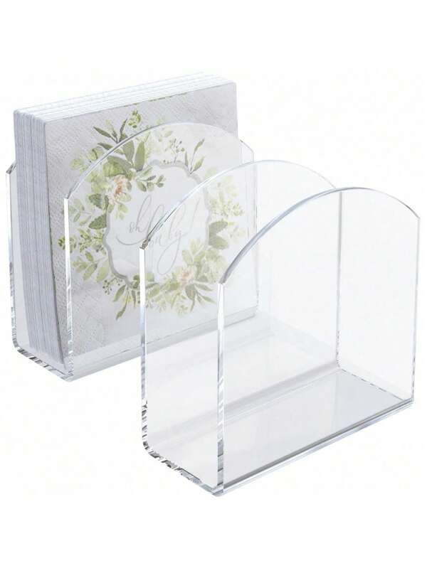 4 Stücke kristallklare Acryl Servietten Halter, transparenter Papierservietten Spender Ständer für Schreibtisch, Esszimmer, Küche, Restaurant, Heimdekoration, Bar Zubehör