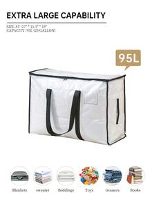 1个/2个/3个/4个装 新款高品质被褥收纳袋，户外搬家打包袋，大容量防尘防潮可折叠提手袋，适用于收纳衣物、床上用品、玩具、枕头、毯子、被褥、换季物品