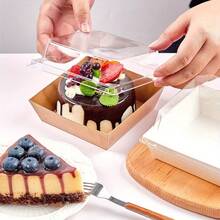 50 Pack Small Charcuterie Boxes With Clear Lids - To Go Paper Mini Charcuterie Box, Disposable Food Containers, 5Inch Dessert Boxes - Sandwich, Cookie, Sushi, Cake Slice, Strawberries (Brown) - màu nâu - Xem 4