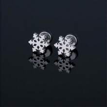 "Everyday Must-Have!Snowflake Hoop Earrings - The Ultimate Casual Accessory For Sweet & Cool Vibes " "Stainless Steel Snowflake Hoop Earrings With Flexible Leather Details - A Versatile Accessory That Flatters All Face Shapes.
