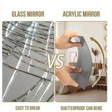 1Pc Asymmetrical Acrylic Mirror Wall Decor, Frameless Vanity Mirrors For Living Room Bedroom Home Office, Bathroom Wall Mirror, Stickers, Wall Decal, Vinyl Decal For Home Decorations, Spring Decoration Items Refresh Your Home, Rama Decoration Stickers Back To School Room Decor School Supplies
