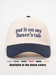 1顶绣有双色“Put It On My Fiance's Tab”字样的棒球帽，户外防晒休闲帽，男女皆宜，适合春秋季旅行、海滩度假。 - 刺繡 - 查看 12