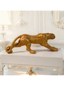 5pcs Assorted Color Resin Leopard Sculpture, Home Decor Animal Figurines, Ideal For Living Room, Desk, Cabinet, Holiday Gifts And Tabletop Decoration