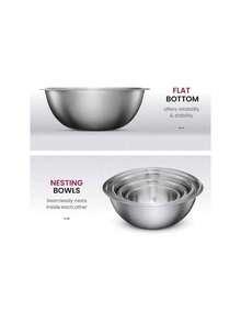 Stainless Steel Mixing Bowls (Set Of 6) Stainless Steel Mixing Bowl Set - Easy To Clean, Nesting Bowls For Space Saving Storage, Great For Cooking, Baking, Prepping - Silver 6-piece Set - View 6