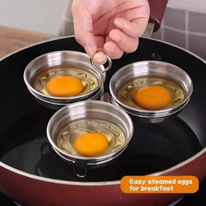 Stainless Steel Heart Shaped Egg Cooker, Steamer Mold, Egg Poacher Device, Suitable For Egg Burgers, Egg Tarts, Egg Custard
