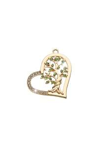 1pc Fashionable & Elegant Hollow Heart & Tree Of Life Shape Jewelry Pendant Accessory, Inlaid With Crystal, Suitable For Women DIY Jewelry Making