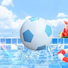 1pc Giant Inflatable PVC Blue Soccer Ball, Outdoor Garden/Lawn Game, Pool Party, Team Building Activity, Beach/Water Game, Suitable For Indoor & Outdoor Family Interactive Fun - Baby Blue - View 6