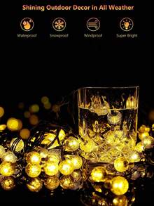 Dây đèn LED năng lượng mặt trời chống thấm nước 1 cái, 20/50/100 bóng, dài 5m/7m/12m, 8 chế độ sáng, đèn chùm pha lê trang trí ngoài trời, sân vườn, hiên nhà, tiệc tùng (ánh sáng trắng ấm), thích hợp trang trí mùa xuân, hè và thu, nhà cửa, ngoài trời, trang trí cho gia đình, sân vườn, cần thiết cho cắm trại và tiệc nướng ban đêm, đám cưới, đèn trang trí, đồ dùng ngày của mẹ, đồ dùng ngày của cha. - Nhiều màu - Xem 6