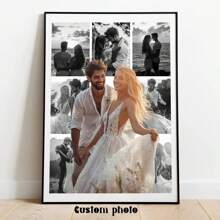 1 Stück, personalisierte Hochzeitsfoto-Wandkunst, individualisiertes Liebesfoto-Poster, Valentinstags-Geschenk, Geschenk für den Partner, Wohnzimmer-Dekoration, Schlafzimmer-Dekoration