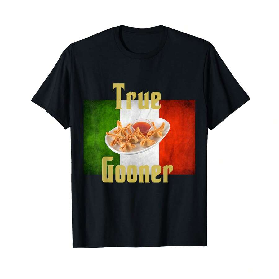 True Gooner Funny Goon, Crab Rangoons, Italian Pride T-Shirt} VE Gifts For Grandparents - Black - View 1