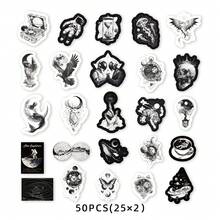 6 Packungen mit je 50 Blatt Era Silhouette Aufkleberserien, für handgefertigte Scrapbooks, DIY Kunst und Handwerk, Notizbücher, Handyhüllen, Raumdekoration, Tagebücher, Gepäck, Bücherregale, Bibliotheken, Retro Party Aufkleber, Spielzeug Aufkleber