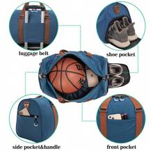Gym Duffel Bag With Shoes Compartment For Men And Women,With Wet And Dry Pocket,Small Travel Duffle Bags For Airplanes, Sports, Swimming, Yoga, Overnight.