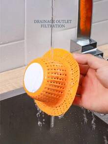 Collapsible Drain Cover Protector For Shower, Bathtub And Sink: Plastic Hair Catcher Strainer, Suitable For Flip-Up And Regular Drains - Multicolor - View 3