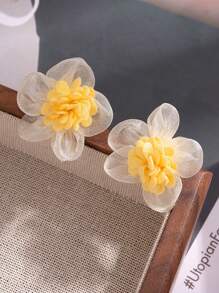 1 Pair Sheer Lace Floral Women's Earrings, Elegant For Wedding, Valentine's Day, Beach Accessories