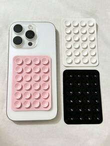5pcs Multi-Functional 24-Hole Square Silicone Rubber Phone Suction Cup Stand, With Strong Silicone Rubber Suction Cups To Fix The Phone And Prevent It From Falling, Suitable For Various Scenarios Such As Video Shooting And Selfies - Multicolor - View 2