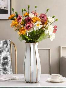 New Gold-Painted Ceramic Vase Flower Arrangement Modern Minimalist Dining Table Porch TV Cabinet Living Room Floral Ornaments Birthday Graduation Gift