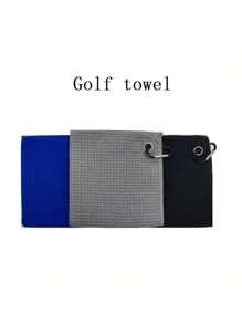 [Perfect Golf Club Cleaning Towel] 1pc Premium Waffle Pattern Golf Towel With Hook - Perfect For Cleaning Golf Clubs And Keeping Them In Top Condition