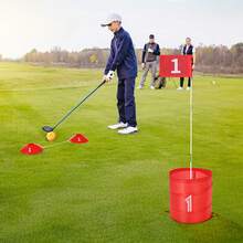 Backyard Golf Game, 6 Hole Golf Course, Golf Bucket Game Practice Games, Golf Chipping Game For Family, Adults And Kids, Portable Outdoor Yard Golf Game For Lawn, Yard, Camping, Park, Beach - 6洞 - 查看 9