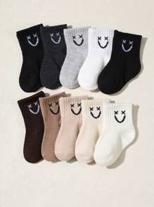 5 pares de calcetines unisex para bebé con estampado de dibujos animados