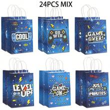 24pcs/12pcs Gaming Themed Paper Gift Bags, Suitable For Party Decoration, Party Favors & Gift Packaging, Birthday Party Decor