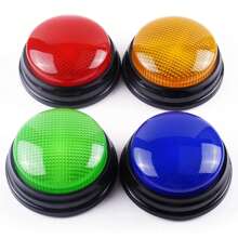1 Set/4 piezas Juego de zumbador de mano para niños, colores verde/amarillo/azul/rojo, entrenamiento de reacción rápida, juego de aula, luces intermitentes, regalo de Navidad/Halloween/Acción de Gracias/Cumpleaños