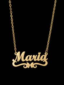 1 Pieza Personalizada Collar de Cadena con Símbolo de Corona, Cruz, Nombre, Corazón, Cruz de Acero Inoxidable, Corazón, Mariposa, Estrella, Mariposa, Símbolo de Infinito, Nombre Árabe, Joyería Personalizada para Exteriores, Playa, Letras de Cadena, Logotipo Firmado, Número Colgante Gargantilla