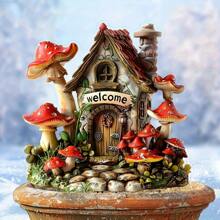 2D flache, nicht 3D Acryl Pilzhaus Garten Schild - Toll für Außen, Rasen, Topfpflanzen und Terrassen Dekoration | Ideales Geschenk und Zubehör | Kratzfest, wasserbeständig | Für alle Jahreszeiten
