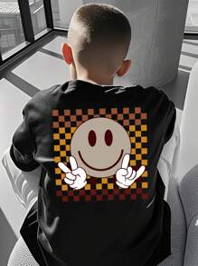 Tween Boy Casual Printed Round Neck Short Sleeve T-Shirt Top For Summer