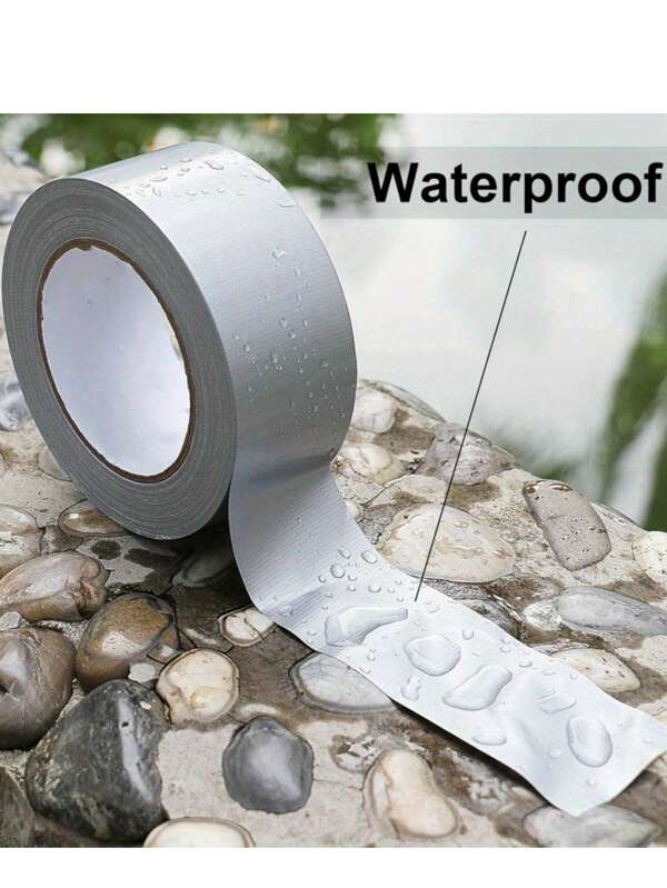 قطعتين شريط دكت فضي قوي الجودة ، شريط لاصق فضي مقاوم للماء - لاصق قوي ، قابل للتمزيق باليد ، مناسب للإصلاحات الداخلية والخارجية ، ختم ، متين ومرن ، لا يترك بقايا ، قابل للتمزيق باليد وصالح للاستخدام في جميع الأحوال الجوية ، مناسب للإصلاحات الداخلية والخارجية ، التغليف ، التظليل