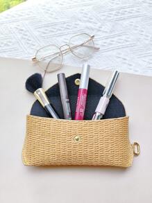 Straw Glasses And Lipstick Storage Box, Sunglasses Storage Bag, Portable Eye Case Carrying Frame, Women's Glasses, Travel Sunglasses Protective Cover, Can Be Hung On Your Bag, Stylish And Exquisite, Gender Reveal Party, Perfect For Birthdays, Weddings, Parties, The Perfect Gift For Colleagues, Friends, And Family, Back To School