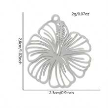 2pcs Fashionable 304 Stainless Steel Gold/Silver Plant & Flower Pattern Pendant, Vacuum Electroplated Durable Craft, Suitable For Necklace, Earrings, DIY Jewelry Making