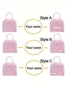 1pc Customized Name Bento Bag, Personalized Large Capacity Lunch Box Bag, Aluminum Foil Thickened Picnic Student Lunch Bag, Portable Bag With Rice, Insulated Bag, Lunch Box Bag,Cationic Bento Bag, Thickened Picnic Bag, Student Lunch Bag, Bento Bag, Storage Bag, Handbag, Insulation Bag, For Students, Beginners, And White-Collar Workers. Suitable For Offices, Colleges, Work, Business, Commuting, Outdoor, Travel, And Outings