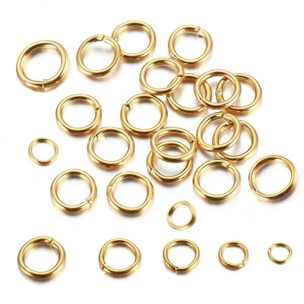 100pcs Stainless Steels Open Jump Rings Connectors Gold Plated Split Rings For Necklace Bracelet Jewelry Making DIY Supplies Findings