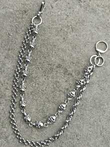 原创DIY骷髅裤链不锈钢圆珠组合机车链朋克男女奢华配饰