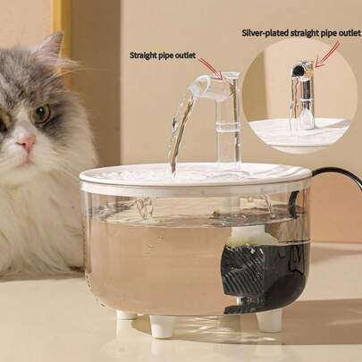 Dispensador de agua para gatos de 1500ML/50.72 Oz - Fuente de agua automática para mascotas con filtro de circulación, bomba de agua inteligente alimentada por USB apta para gatos y perros pequeños, sin necesidad de batería