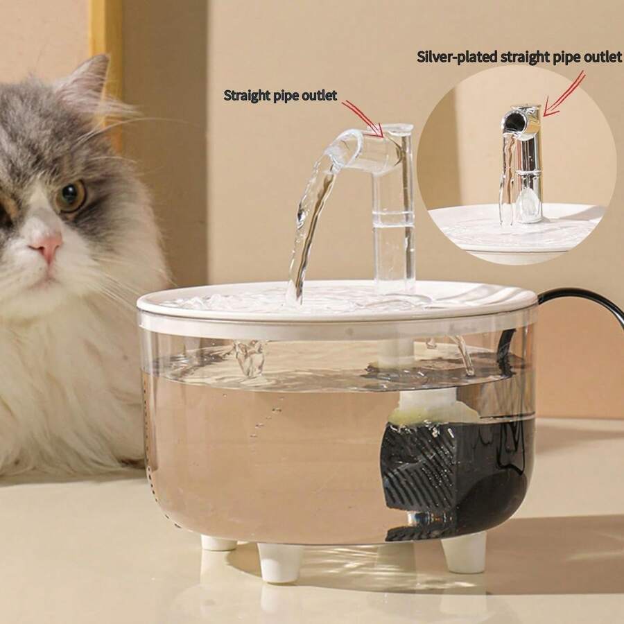 1500ML/50.72 Oz Cat Water Dispenser - Automatic Pet Drinking Fountain With Circulation Filter, USB Powered Smart Water Pump Suitable For Cats And Small Dogs, No Battery Required